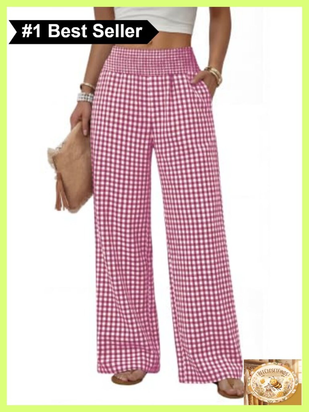 Wide Leg High Rise Trousers with Pockets Casual Lounge Work Pants
